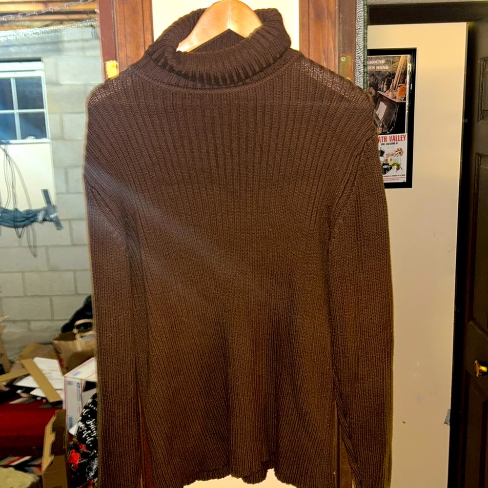 VINTAGE 90s Herman Geist Turtleneck Brown XL